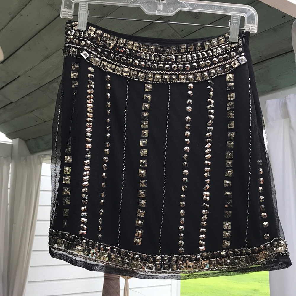 Angie brand senquin, beaded, small mini skirt